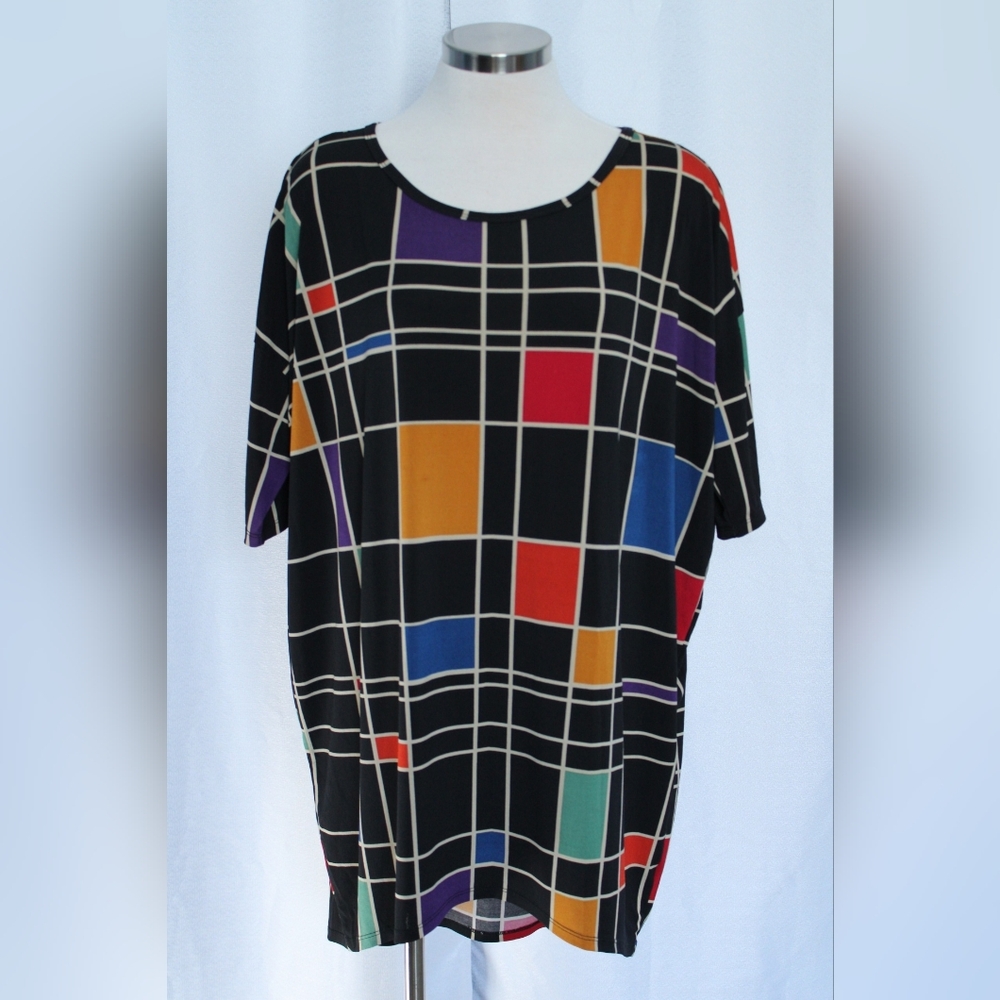 LuLaRoe Black Multicolor Block Sheer (M)